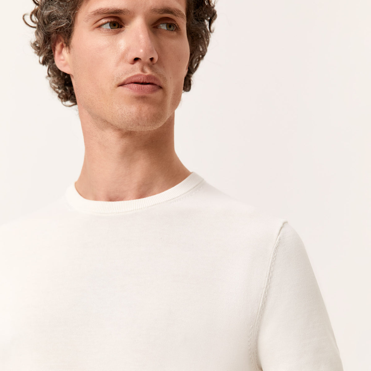 Wool Silk Crewneck Short Sleeve Sweater main image 1