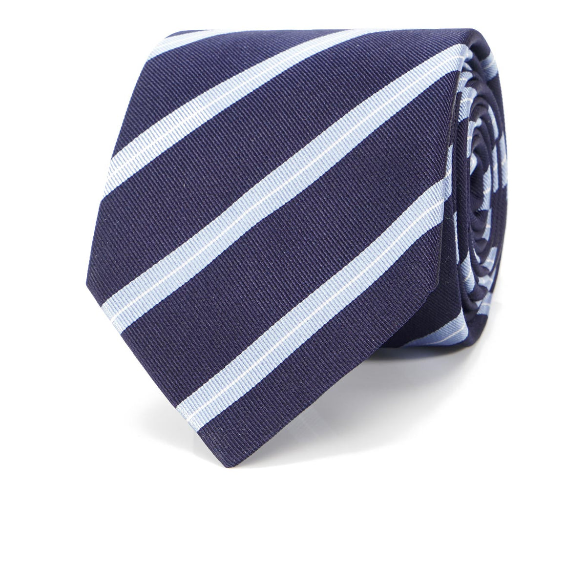 pattern tie with striped shirt