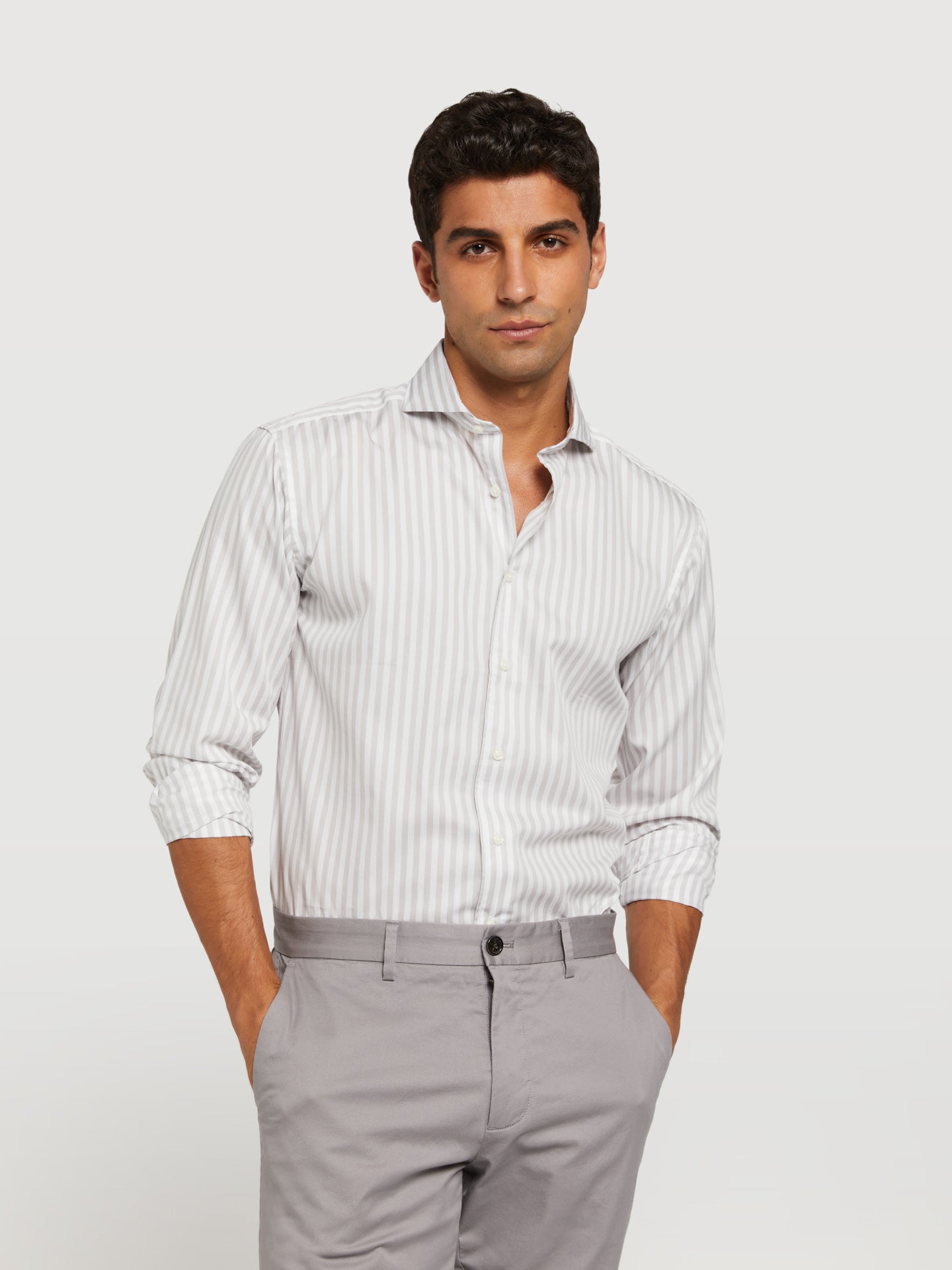 Slim fit new formal pastel striped shirt Sacoor Brothers Singapore