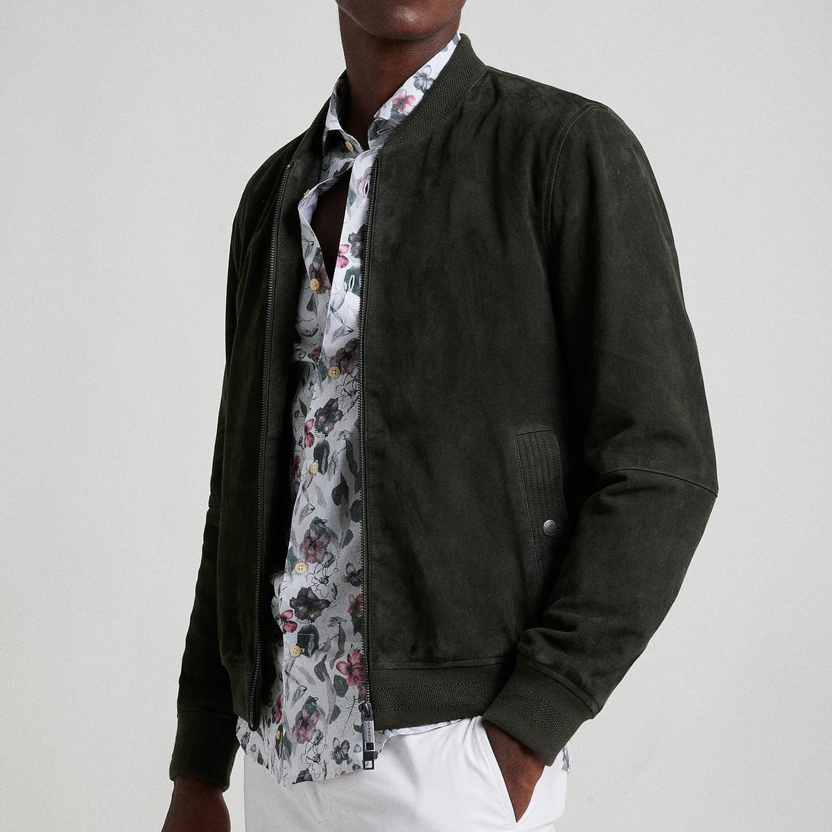 Special edition khaki leather jacket – Sacoor Brothers Singapore