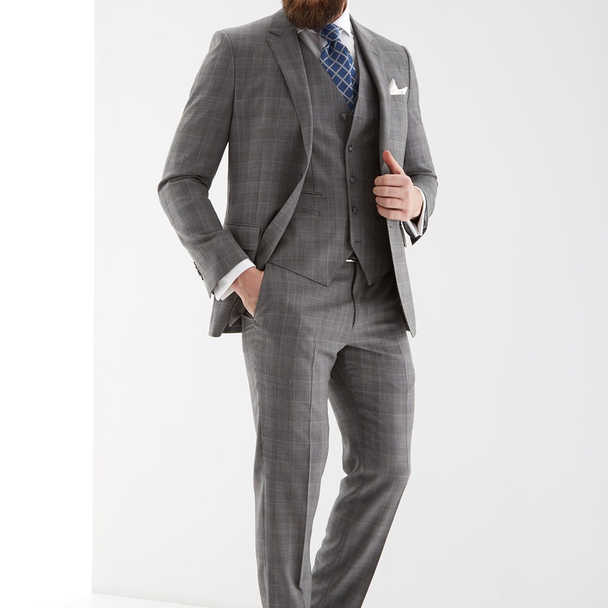 Men's Window Pane Slim fit Classic Three Piece Suit – SacoorBrothers ...